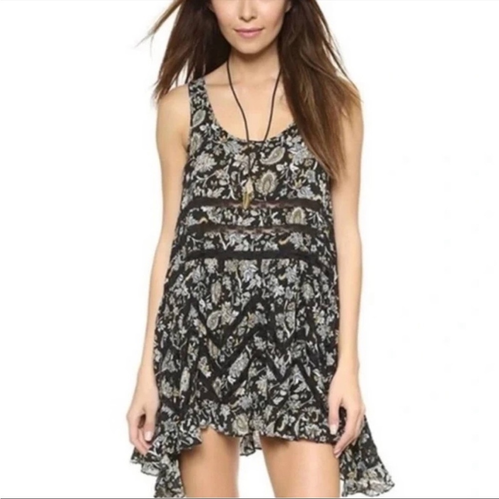 Free People fp Intimately Voile And Lace Trapeze Slip Medium